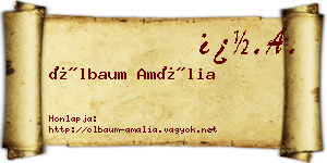 Ölbaum Amália névjegykártya